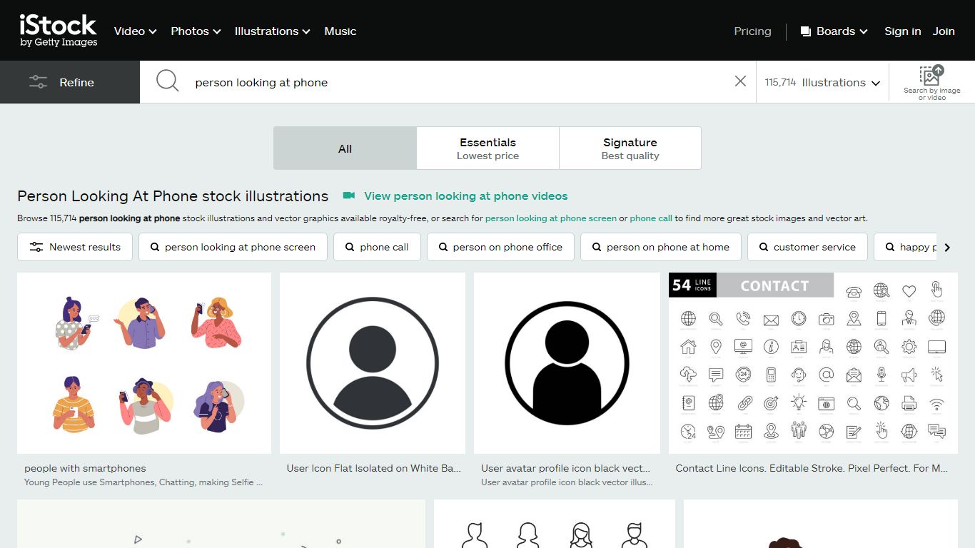 Person Looking At Phone Illustrations, Royalty-Free Vector Graphics ...
