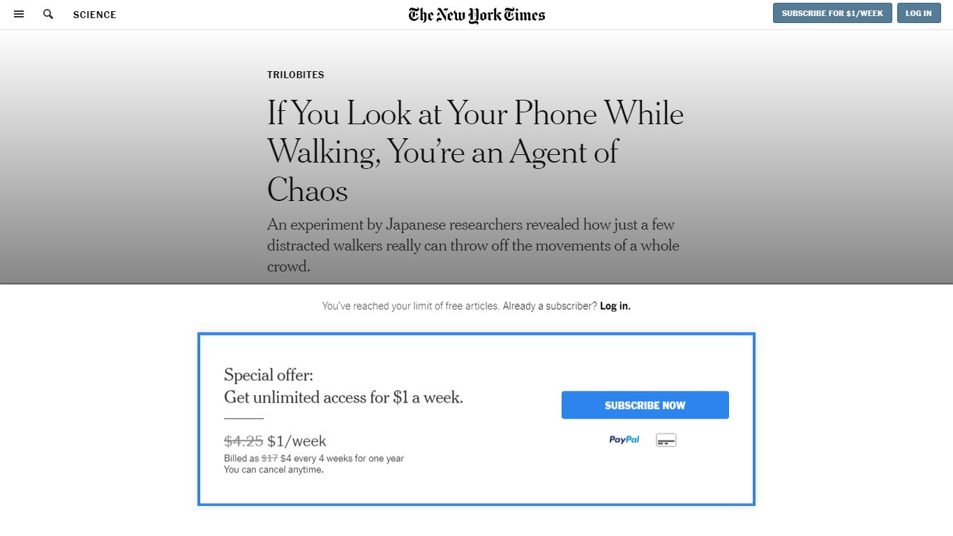 If You Look at Your Phone While Walking, You’re an Agent of Chaos